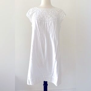 Women’s Banana Republic White Cotton Voile Shift Dress, Sz. M